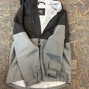 Eddie Bauer Kids Light Gray & Black Hooded Jacket